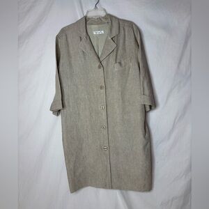 vintage Spiegel dress 3/4 sleeves linen size10P lined pockets